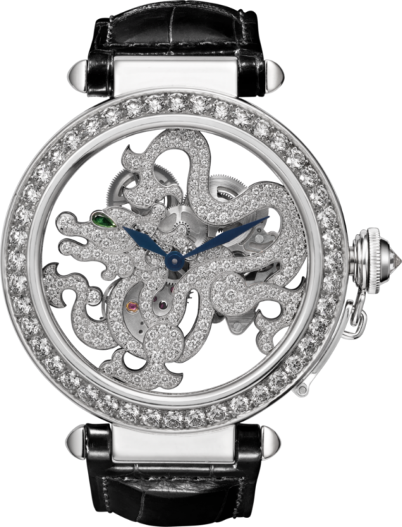 Creative Jeweled Pasha de Cartier 42 mm Skeleton watch HPI00708