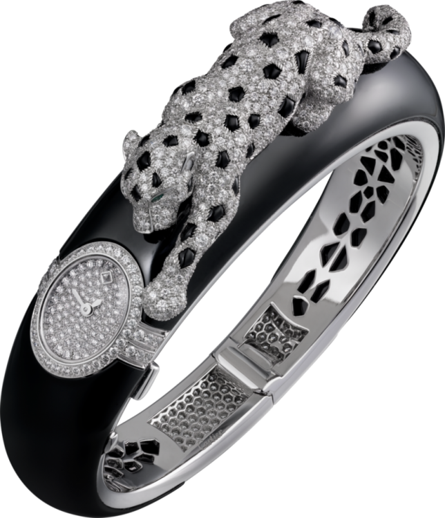 Cartier Creative Jeweled High Jewellery Visible Hour Panther Design Decor Watch HPI00786