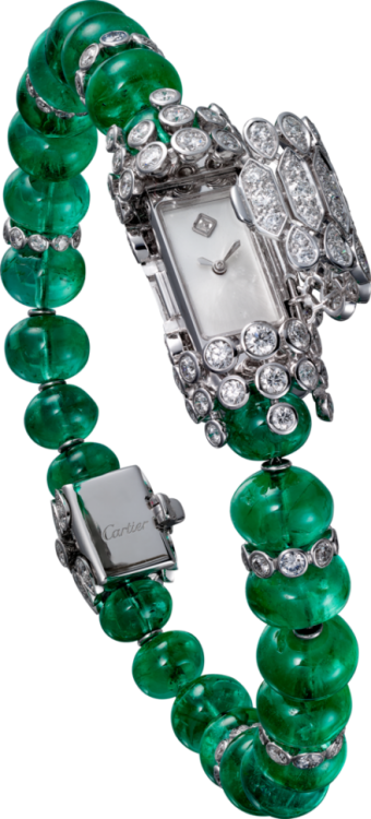 Cartier Creative Jeweled Tradition Boule Emeraude High Jewellery Secret Hour Watch HPI01002