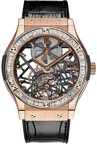 Hublot Classic Fusion Skeleton Tourbillon King Gold Baguette 45 505.OX.0180.LR.1904