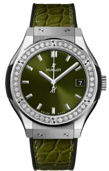 Hublot Classic Fusion Green Titanium Diamonds 33 mm 581.NX.8970.LR.1104