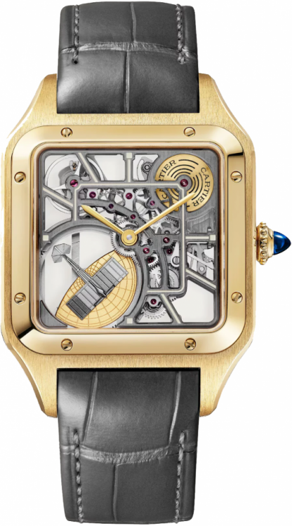 Cartier Santos-Dumont Skeleton Watch Equipped With A Micro-rotor WHSA0043