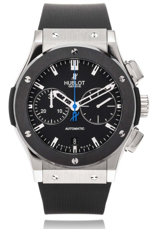 Hublot Classic Fusion Chronograph The Watch Gallery Titanium and Black Ceramic 45 521.NM.1170.RX