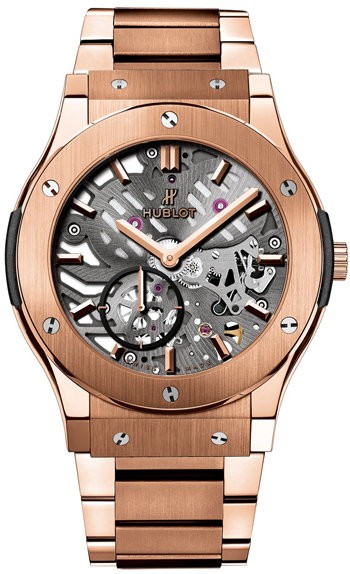 Hublot skeleton gold cheap