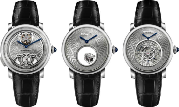 Rotonde de Cartier Gift Set Of 3 Fine Watchmaking WHRO0036. CRWHRO0018 - Minute Repeater, CRWHRO0019 - Mysterious Double Tourbillon, CRWHRO0020 - Astrocalendaire with Tourbillon and Perpetual Calendar