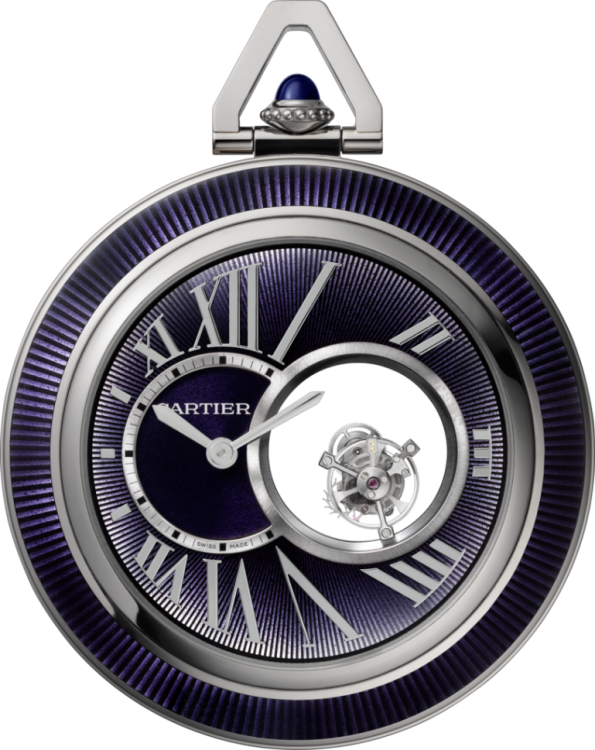 Rotonde de Cartier Mysterious Double Tourbillon Pocket Watch WHRO0011