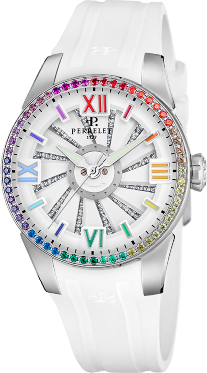 Perrelet Turbine Lady Aurora Womens White Rubber A4069/7