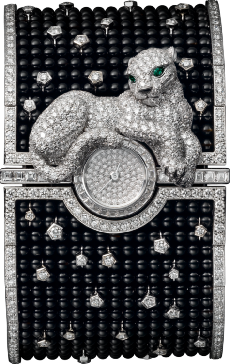 Cartier Creative Jeweled High Jewellery Panthere Cuff Watch HPI00686