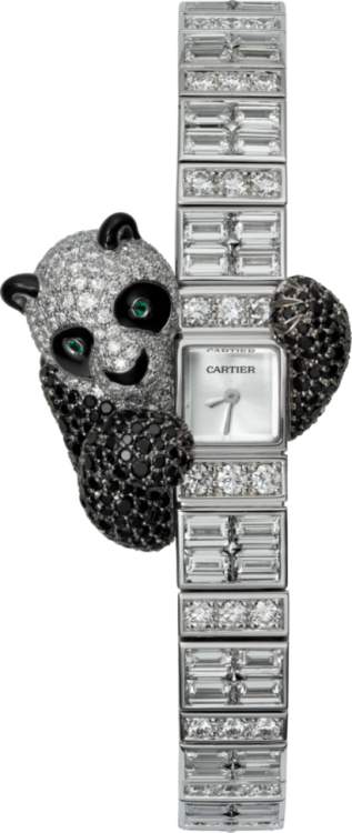 Cartier Creative Jeweled High Jewellery Visible Hour Panda Decor Watch HPI00746