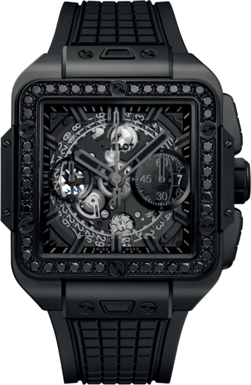 Hublot Shaped Square Bang Unico All Black Diamonds 821.CX.0140.RX.1200