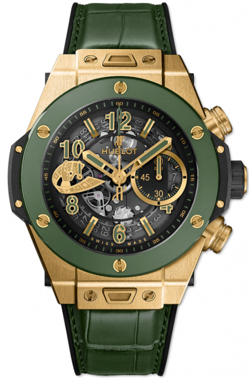 Hublot Big Bang Unico Chronograph WBC Yellow Gold Green Ceramic 411.VG.1189.LR.WBC19