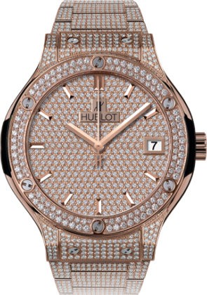Hublot Classic Fusion King Gold Bracelet Full Pav 38 565.OX.9010.OX.3704
