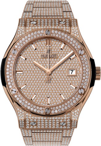 Hublot Classic Fusion King Gold Bracelet Full Pav 42 542.OX.9010.OX.3704