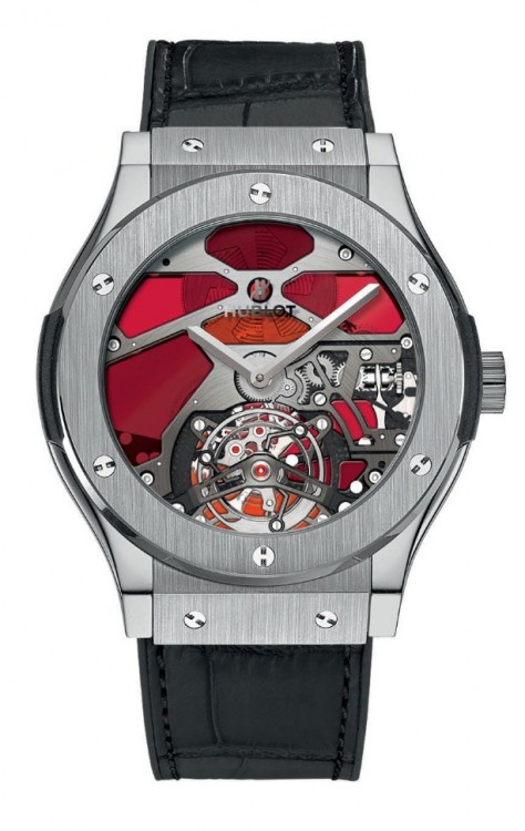 Hublot Classic Fusion Tourbillon Red Vitrail Titanium 45 502.NX.0001.LR