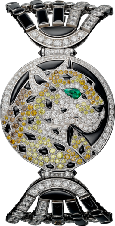 Cartier Creative Jeweled High Jewellery Secret Hour Panther Decor Watch HPI00922
