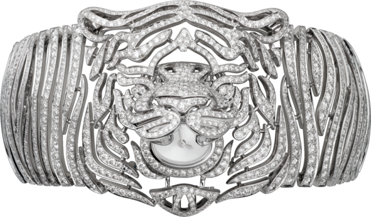 Cartier Creative Jeweled High Jewellery Secret Hour Tiger Decor Watch HPI00568