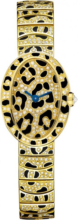 Cartier Creative Jeweled Mini Baignoire panther spots watch HPI00961